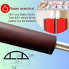 BEIEBIJOB 3.3ft Self Adhesive Floor Cord Cover,Heavy Duty Soft PVC Cable Protector and Extension Cord Hider,Cord Management System to Hide Wires on Floor,Cable Cavity:0.61" (W) x 0.32" (H) Brown view 2
