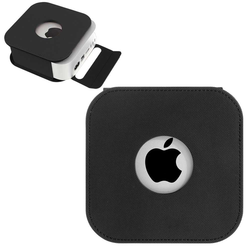 Case for Apple 2024 Mac Mini M4 / Mac Mini M4 Pro,NOUKAJU PU Material Protective Cover,Drop-Proof,Scratch-Proof,Shock-Proof,Dust-Proof,Protective Case for Mac Mini 2024(Black)