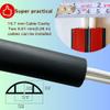 BEIEBIJOB 10ft Self Adhesive Floor Cord Cover,Cable Cavity:0.61" (W) x 0.32" (H),Heavy Duty Soft PVC Cable Protector and Extension Cord Hider,Cord Management System to Hide Wires on Floor,Black view 2