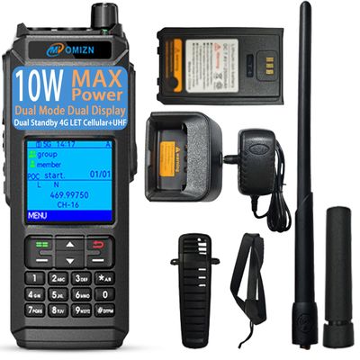 OMIZN 4G LTE Dual Mode Walkie Talkie with Unlimited Range, Lifetime Free, Off-Grid Use, Repeater, GPS, IP68, AES256 Encryption, One-Touch Frequency Match, Auto Scan, 2 Pack