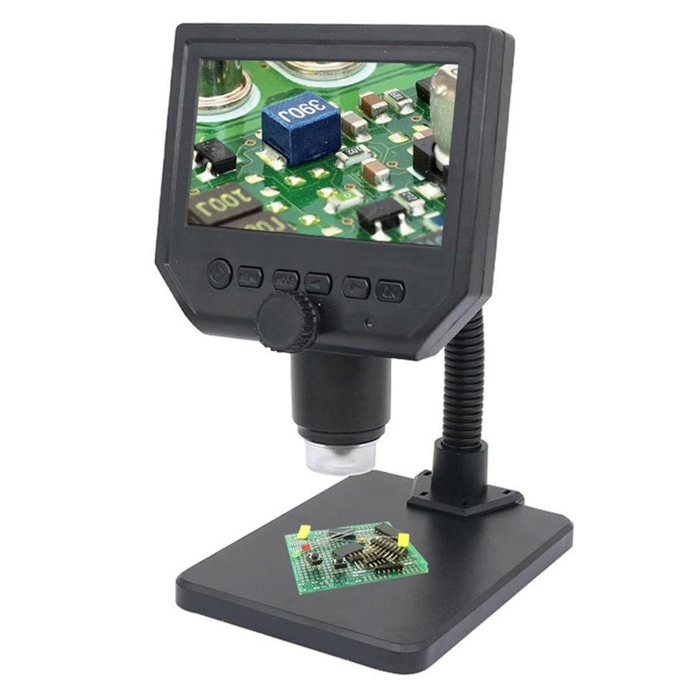 JOEBO Microscope Kit 600X Zoom Digital Microscope 3.6MP Video Microscope 4.3 Inch LCD Display Metal Stand Elbow Bracket Microscope Lens Adapters(with Elbow Bracket)
