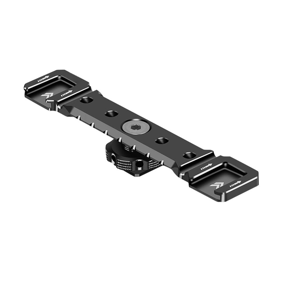 NovelGoal Dual Hot Shoe Extension Bracket Dual Cold Shoe Port Head Stabilizer for DSLR Mirrorless Camera Microphone Led Video Flash