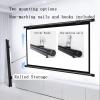 Projector Screen 30in 40in 50in 60in 72in Projection Screen Indoor Outdoor 4:3/16:9 4K HD Movies Screen for Home Theater Office, White/Black Roll-Down Manual Projector Screen(Black 4:3,60in) view 3