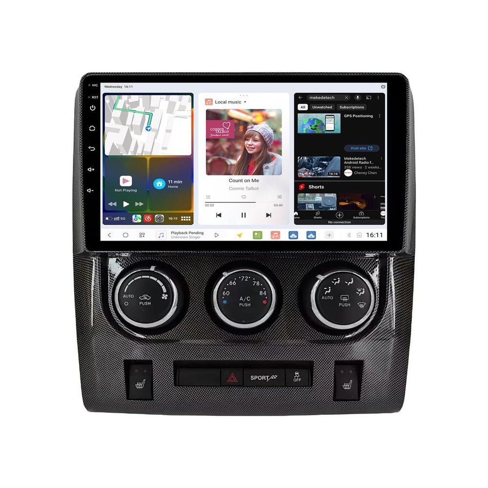 DUDUAUTO DUDU7 Stereo Radio for Dodge Challenger 2011-2014 with Carplay & Android Auto 9.5 Inch 2000x1200 2K QLED Touch Screen Head Unit with Bluetooth GPS DSP AM/FM Radio 6G RAM+64G ROM(Black)