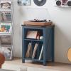 Joaxswe Record Player Stand with Vinyl Record Storage Holds up to 160 Albums,Large Wood Record Player TableBlue Turntable Stand Cabinet Dispaly Shelf for Living Room,Bedroom,Office view 3
