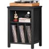 Joaxswe Record Player Stand with Vinyl Record Storage - Holds up to 160 Albums, Large Wooden Turntable Table, Black Cabinet Display Shelf for Living Room, Bedroom, Office view 1