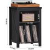 Joaxswe Record Player Stand with Vinyl Record Storage - Holds up to 160 Albums, Large Wooden Turntable Table, Black Cabinet Display Shelf for Living Room, Bedroom, Office view 2