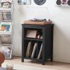 Joaxswe Record Player Stand with Vinyl Record Storage - Holds up to 160 Albums, Large Wooden Turntable Table, Black Cabinet Display Shelf for Living Room, Bedroom, Office view 3