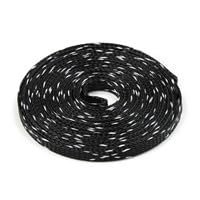 10mm Braided Cable Sleeving 5 Colors Length 5M Insulation Tight PET Expandable 150% Wire Cable Sleeves Gland Wire Sheathing - (Color: Black White)