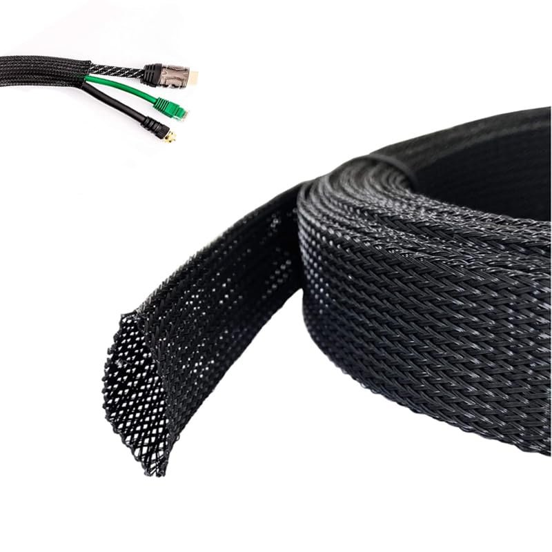 1/3/5/10M Length PET Black Cable Sleeve Insulated Braided Sleeving Data Line Protection Wire Cable Flame-Retardant Nylon Tube - (Color: 4mm, Inside Diameter: 3meter)
