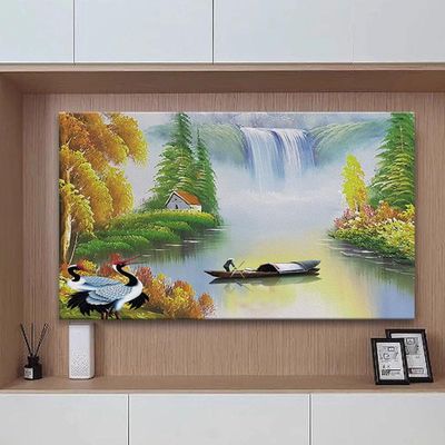 32-55in Indoor Dustproof TV Cover for LCD LED Monitor Protective Cover TV Dust Cover Display Protective Cover Dust Proof TV Screen Protector Cloth(Size:47-50IN(W100-116H57-70CM),Color:B)