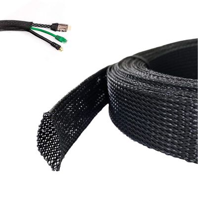 1/3/5/10M Length PET Black Cable Sleeve Insulated Braided Sleeving Data Line Protection Wire Cable Flame-Retardant Nylon Tube - (Color: 30mm, Inside Diameter: 1meter)