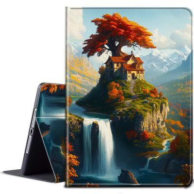 Case for All-New Fire HD 8 & Fire HD 8 Plus Tablet 14th/12th/10th Generation 2024/2022/2020 Release with Adjustable Stand & Auto Wake/Sleep Smart Protect PU Leather Cover Tablet Case - Maple Leaf