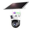 QDVOPHZA Solar Camera 4G SIM Card WiFi Surveillance Outdoor 4K 8MP 360 Wireless Night Vision CCTV Security Protection IP Cameras(4G Add 64GB Card) view 1