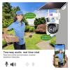 QDVOPHZA Solar Camera 4G SIM Card WiFi Surveillance Outdoor 4K 8MP 360 Wireless Night Vision CCTV Security Protection IP Cameras(4G Add 64GB Card) view 4
