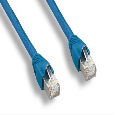 0.5 Ft (0.5ft) Cat6A STP (Shielded) Ethernet Internet Network Patch Cable Ultra Blue w/Ultra Boot RJ45 m/m 10/100/1000 10GB Gigabit (10 Pack)
