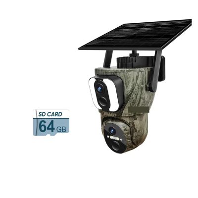 QDVOPHZA 4G Solar Security Cameras Wireless WiFi Outdoor 3K HD Video Surveillance Wildlife Night Vision Human/Animal Detection(WiFi Version Add 64G)