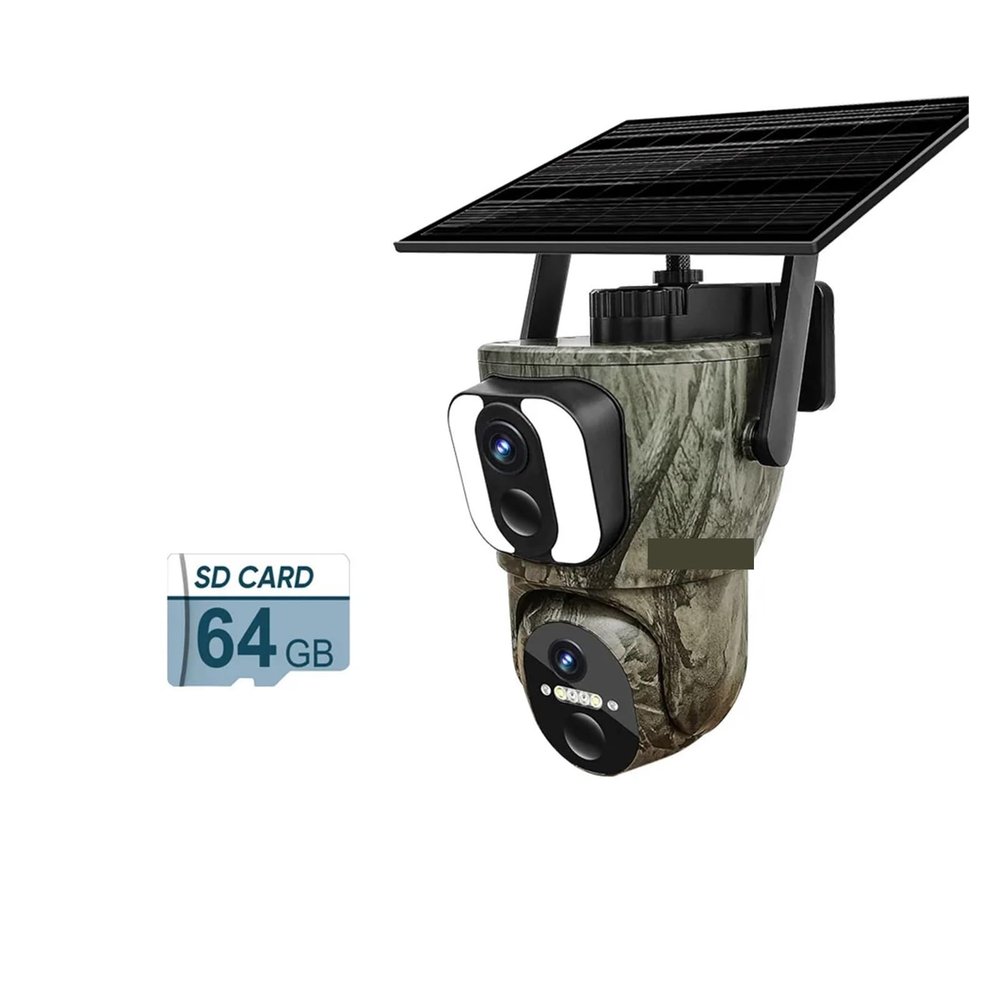 QDVOPHZA 4G Solar Security Cameras Wireless WiFi Outdoor 3K HD Video Surveillance Wildlife Night Vision Human/Animal Detection(WiFi Version Add 64G)