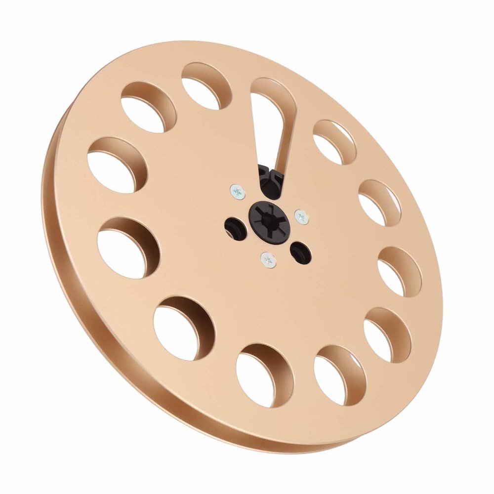 1/4 7 Empty Tape Reel, Open Reel Audio Tape Empty Reel Aluminum Alloy Takeup Reel for Reel to Reel Tape Players for TEAC for for Studer (Gold)