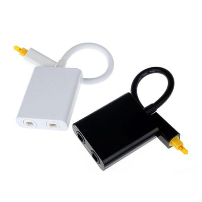 SECFOU Optical Audio Splitter Fiber Optic Converter for Audio Adapter 1x2 Output