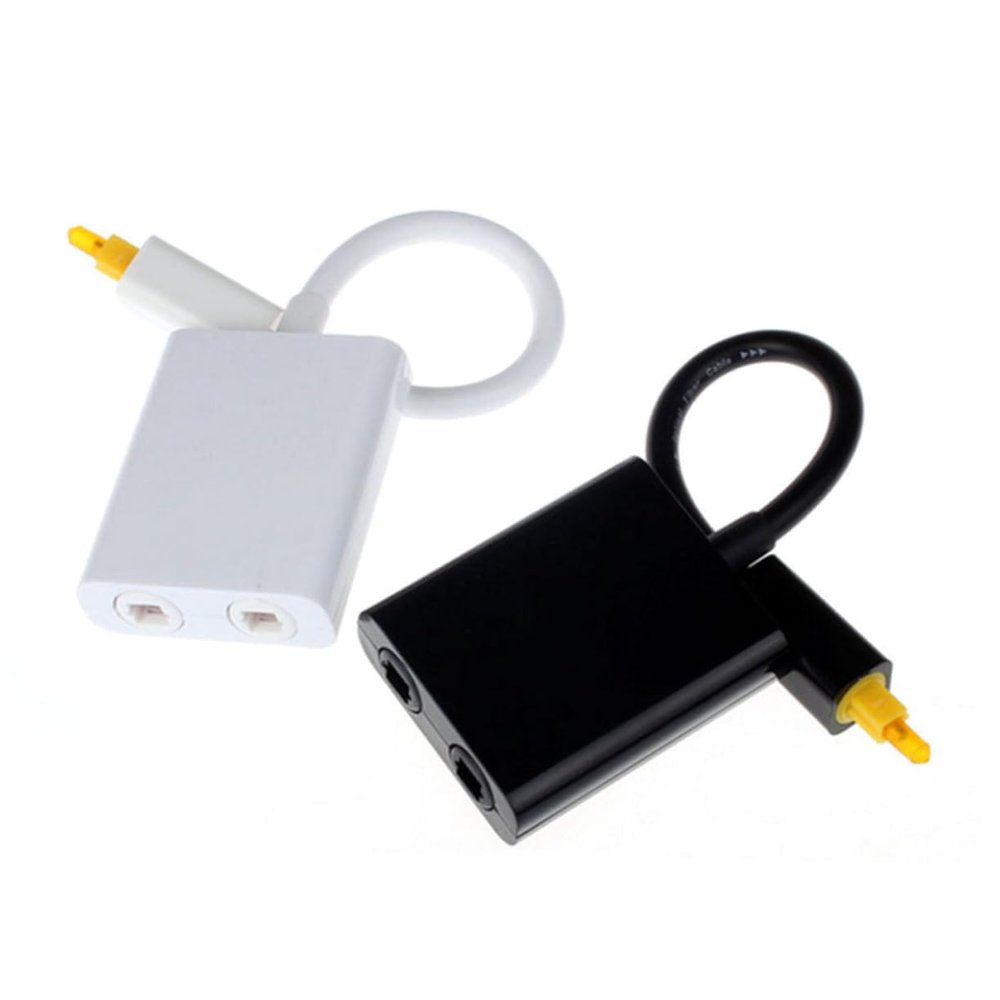 SECFOU Optical Audio Splitter Fiber Optic Converter for Audio Adapter 1x2 Output