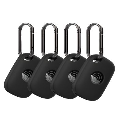 4 Pack Case for Tile by Life360 Pro (2024) Bluetooth Tracker,Soft Protective,Shockproof,BOVUGAC Silicone Case Cover with Keychain-Black