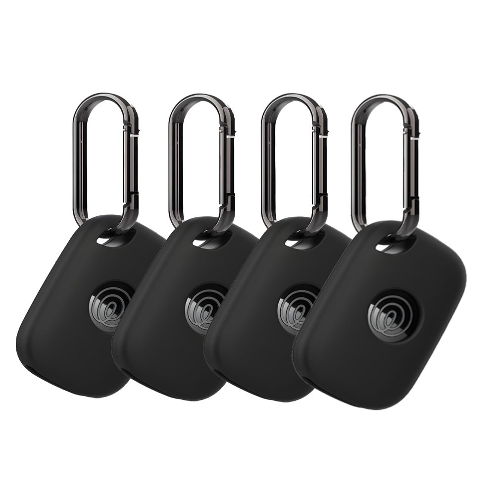 4 Pack Case for Tile by Life360 Pro (2024) Bluetooth Tracker,Soft Protective,Shockproof,BOVUGAC Silicone Case Cover with Keychain-Black