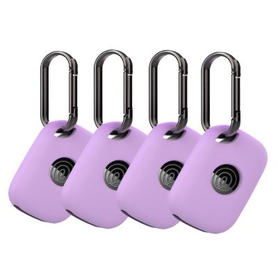 4 Pack Case for Tile by Life360 Pro (2024) Bluetooth Tracker,Soft Protective,Shockproof,BOVUGAC Silicone Case Cover with Keychain-Purple