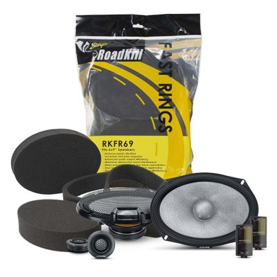 Alpine R2-S69C, R Series 6x9 2-Way Hi-Res Speakers+ Foam Baffle Kit Bundle