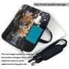 Bohemian White Lotus Laptop Bag, Multifunctional Shoulder Messenger Bag, 14.96 Inch Long Computer Case, Briefcase Handbag Shoulder Bag view 3