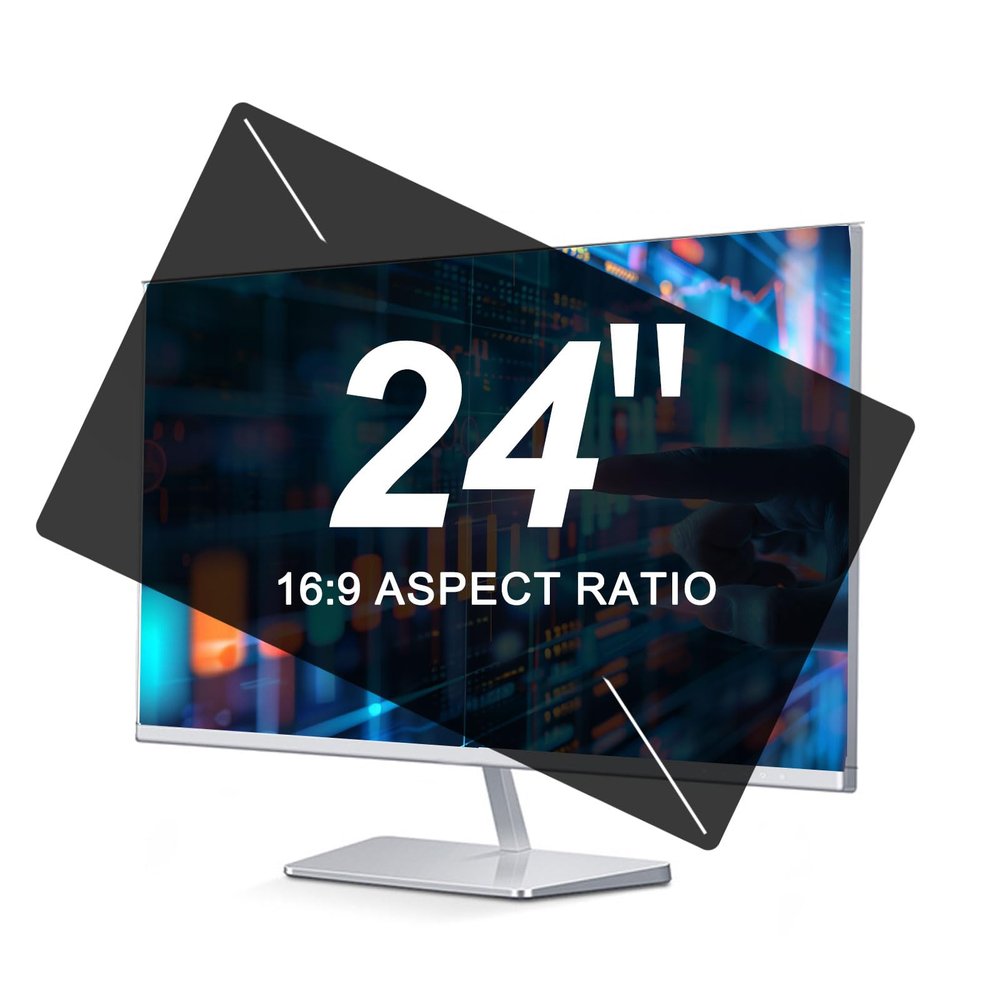 TYLGDSGS 24 Inch Computer Privacy Screen Filter 21.37InX11.88In - Anti Glare - Anti Blue Light Screen Protector Film, Removable Anti Spy Data Confidentiality Privacy Shield, 16:9 Widescreen Monitor