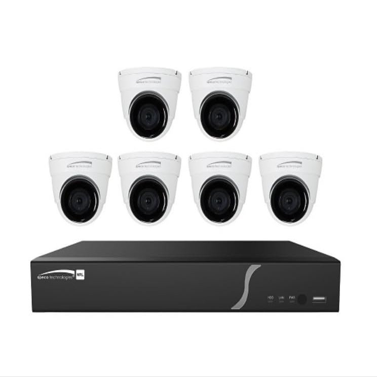 Speco Technologies ZIPL86T2 8-Channel Zip Kit  6-Turret Cameras, 2TB Storage, EZ Wizard Setup