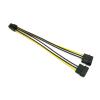 Chunsu PCI-E GPU 6Pin Male to Dual 2xIDE Molex 4Pin Power Adapter Cable-20cm(Black Sleeved) view 2