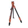 Adjustable Camera Tripod,60.83in Lightweight Travel Camera Tripod with Fluid Head Panoramic Ball Head Compact Carbon Fiber Tripod for Camera DSLR Load Up to 60kg Orange view 2