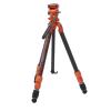 Adjustable Camera Tripod,60.83in Lightweight Travel Camera Tripod with Fluid Head Panoramic Ball Head Compact Carbon Fiber Tripod for Camera DSLR Load Up to 60kg Orange view 3
