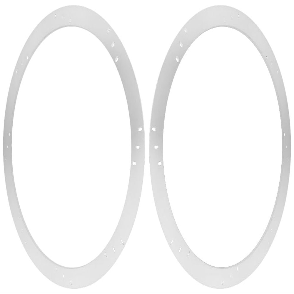 15" Subwoofer Speaker Spacers Depth Extender Extending Rings - 1/4" thick - ID: 14 1/8" OD: 15 7/8" - 1 Pair - SSK15 - Stackable - White