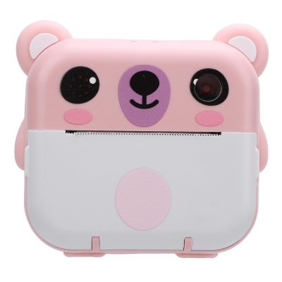 1080P Instant Print Camera, Dot Printing Music Instant Camera with Print Paper for Kids Present (Pink)