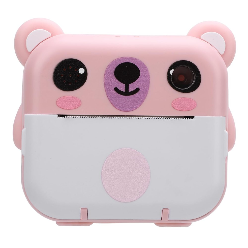 1080P Instant Print Camera, Dot Printing Music Instant Camera with Print Paper for Kids Present (Pink)