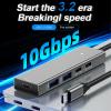 XINAJUND TypeC Hub 1 To5 Port 2A2C Splitter Usb3.2 10G Hub Adapter for Computer Laptops 10Gbps TypeC Docking Station view 2