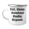 Eat. Sleep. Amateur Radio. Repeat. Camping Mug for Christmas Unique Gifts from Friends and Family view 1