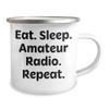Eat. Sleep. Amateur Radio. Repeat. Camping Mug for Christmas Unique Gifts from Friends and Family view 2