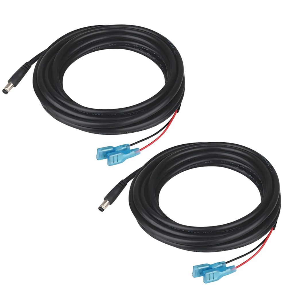 JLY DC Power 5.5mm x 2.1mm Barrel Male Plug Connector Pigtail2A 5521 22AWG DC Cable Extension 2 Pin Open End to Bare Wire Cord for DC Power Supply Cable Repair