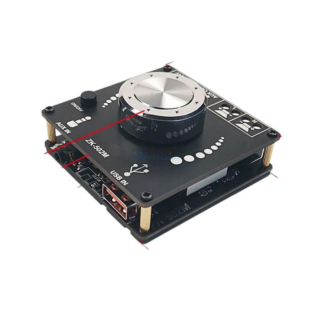 Mini ZK-502M Blutouth Amplifier Board 50W+50W Stereo Audio AMP AUX USB Volume Control for Home Theater Speakers