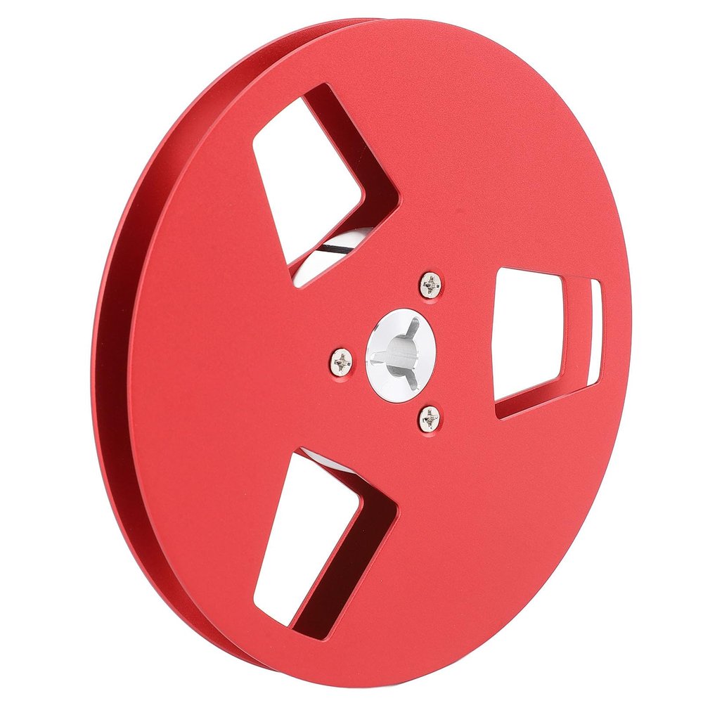 5 Inch 3 Holes Universal Open Reel, Classic Aluminum Alloy Empty Tape Reel for Reel to Reel Recorder Repairing, with Wind Resistant NAB Flanges, for Studer 1/4 Inch Tape (Red)