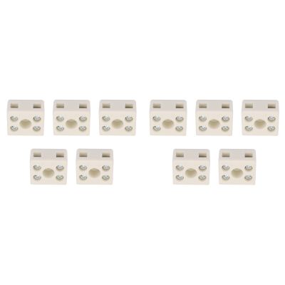 10 Pcs Ceramic Wiring Terminal Block 5 Hole Connector for Power Supply Voltage Television Automobile