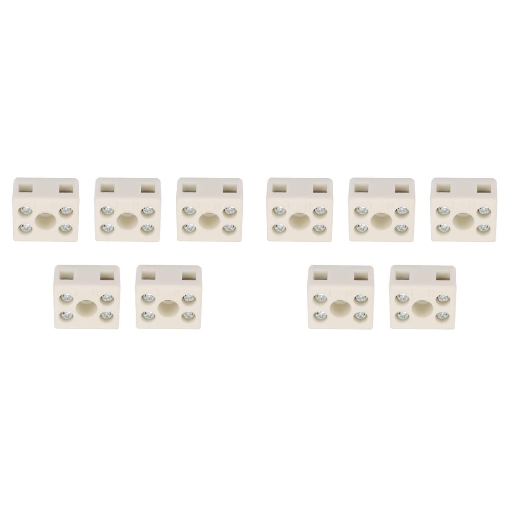 10 Pcs Ceramic Wiring Terminal Block 5 Hole Connector for Power Supply Voltage Television Automobile