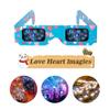 DAHAKII 12 Packs 3D Heart Glasses 3D Diffraction Glasses Holographic Imagies -Transform Lights into Magical view 4