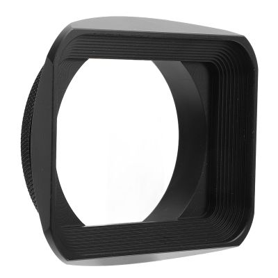 62mm Square Metal Lens Hood, Camera Lens Hood with Lens Cap, Thread Installation Compatible with 62mm Lenses