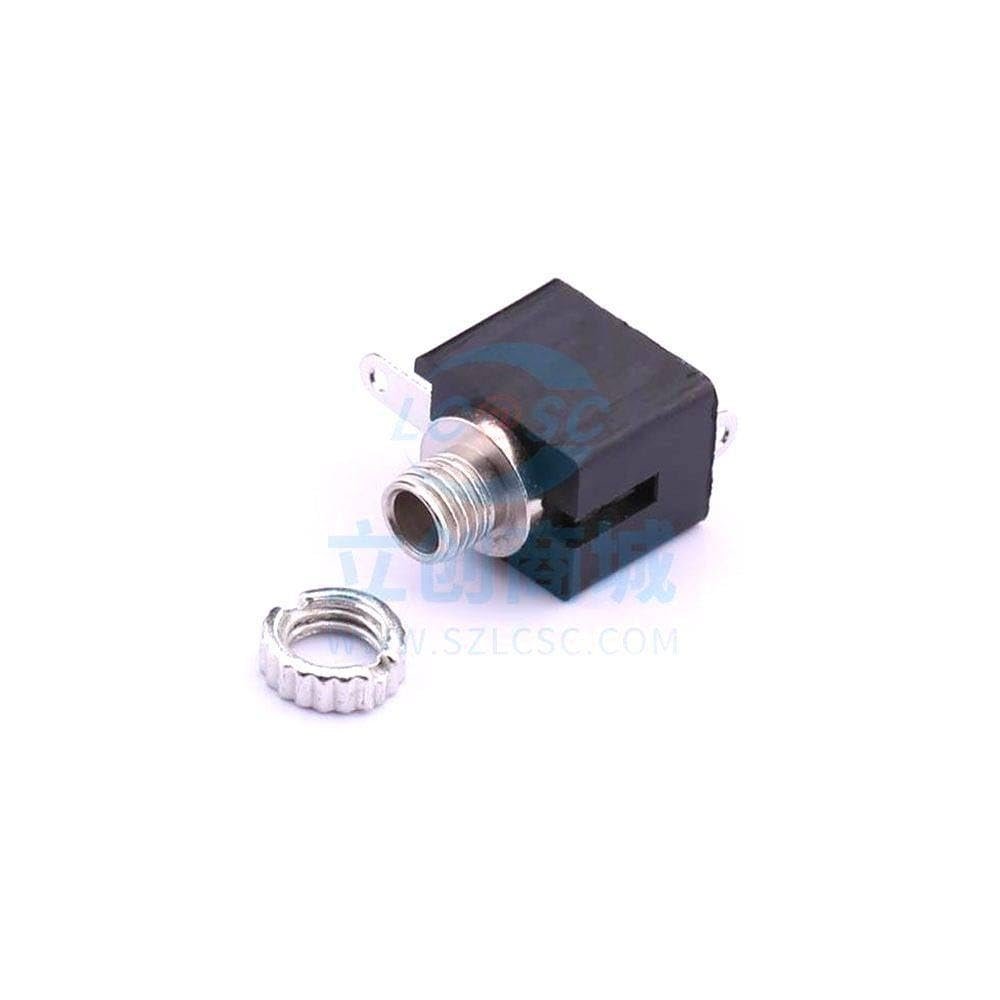 10 Pcs 2.5mm Headphone Socket 3-pin 2-Level pin Mono Vertical Threaded (2 Piece Set) Audio Connector Plug-in 2.5mm Headphone Socket PJ-201M