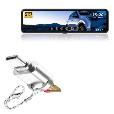 BoxWave Adapter Compatible with Redtiger T7000 - Micro SD Card miniReader, USB Type-C OTG Reader USB3.0 Adapter Keychain - Metallic Silver
